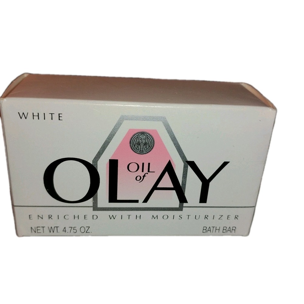 Vtg Oil of Olay Soap White Bath Bar ladies 4.75 oz NOS Prop 1990 New Open Box